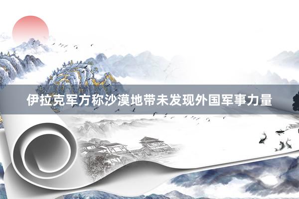 伊拉克军方称沙漠地带未发现外国军事力量