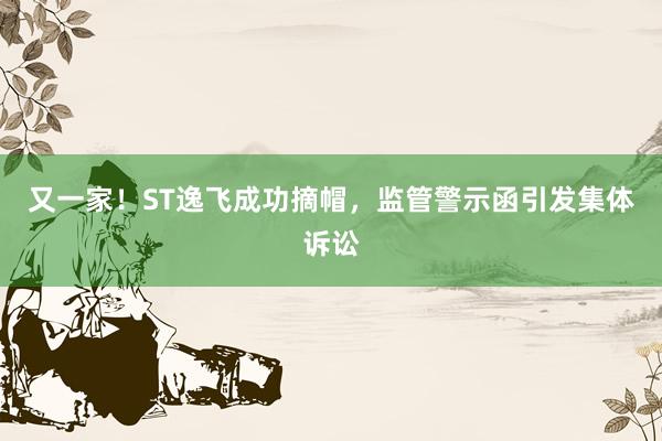 又一家！ST逸飞成功摘帽，监管警示函引发集体诉讼