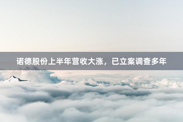 诺德股份上半年营收大涨，已立案调查多年