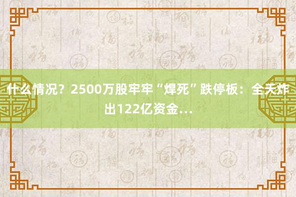 什么情况?2500万股牢牢“焊死”跌停板:全天炸出122亿资金…