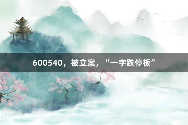 600540，被立案，“一字跌停板”