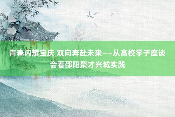 青春闪耀宝庆 双向奔赴未来——从高校学子座谈会看邵阳聚才兴城实践