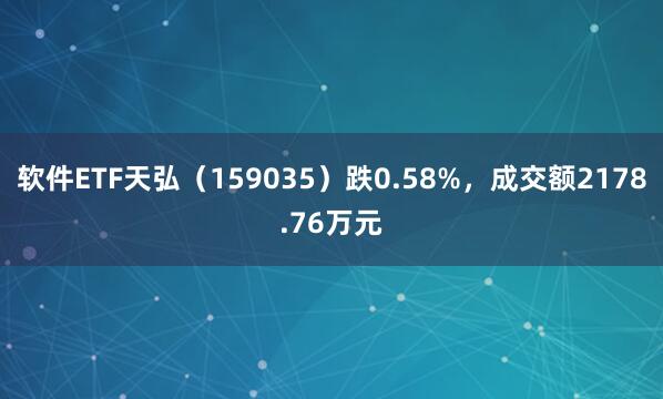 软件ETF天弘（159035）跌0.58%，成交额2178.76万元